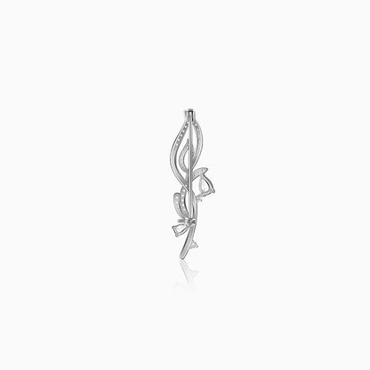 Silver Wavy Brooch For Him