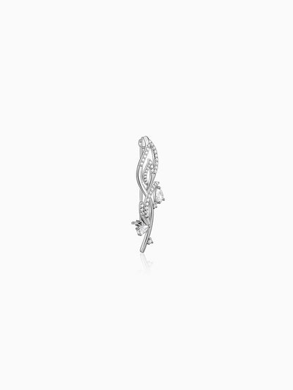 Silver Wavy Brooch For Him