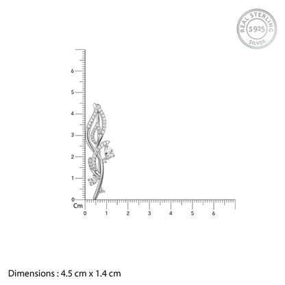 Silver Wavy Brooch For Him