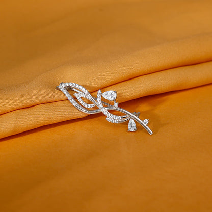 Silver Wavy Brooch For Him