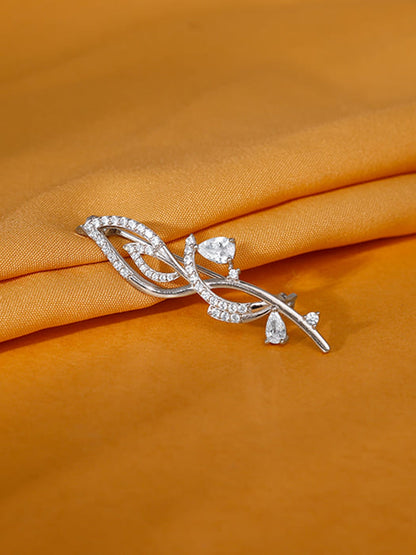 Silver Wavy Brooch For Him
