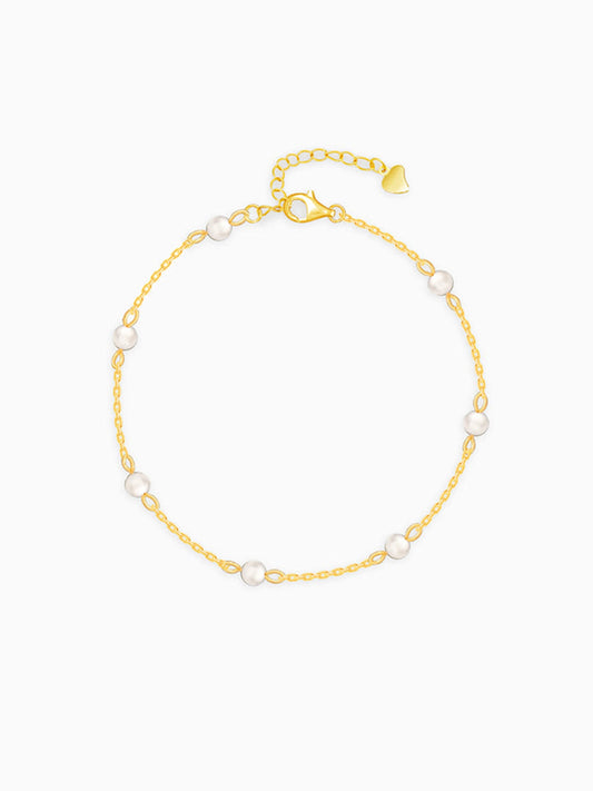 Golden Delicate Pearl Bracelet