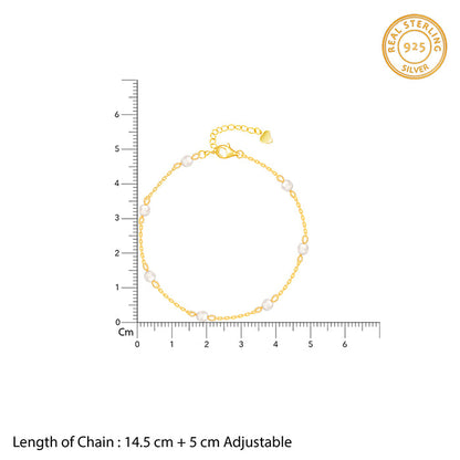 Golden Delicate Pearl Bracelet