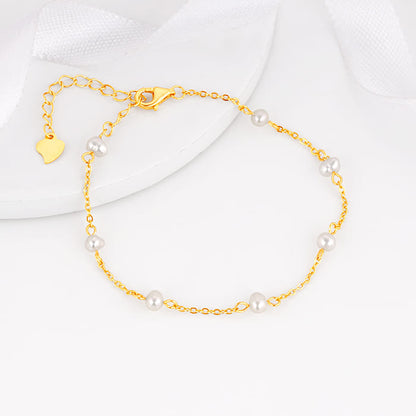 Golden Delicate Pearl Bracelet