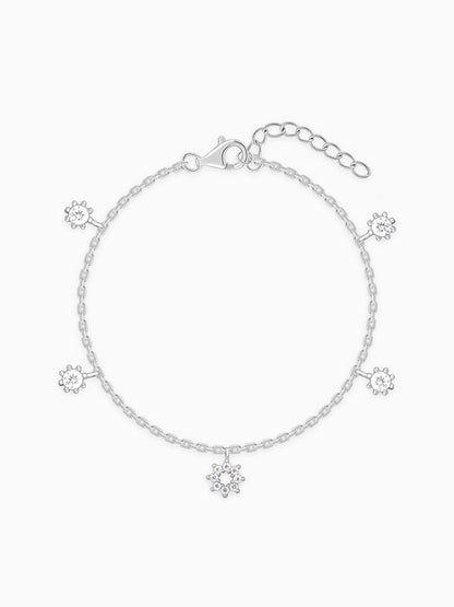 Silver Flower Charm Bracelet