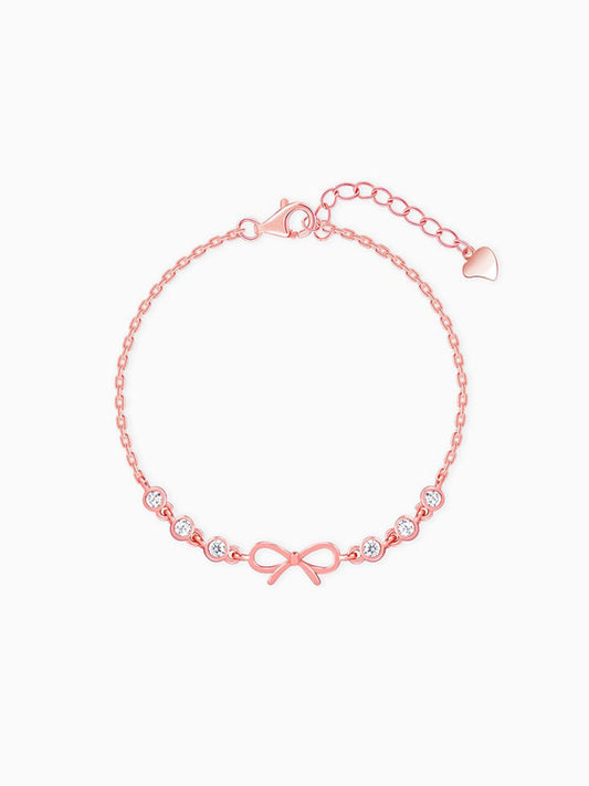 Rose Gold Glittering Bow Bracelet