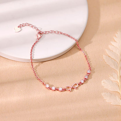 Rose Gold Glittering Bow Bracelet