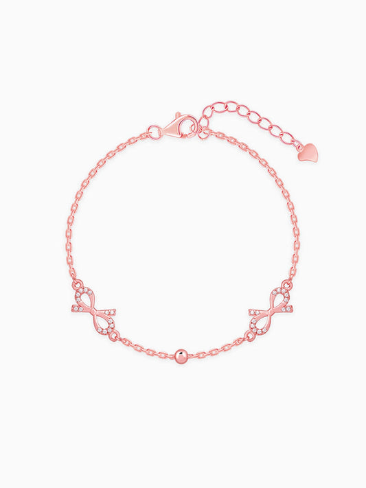 Rose Gold Sparkling Bow Bracelet