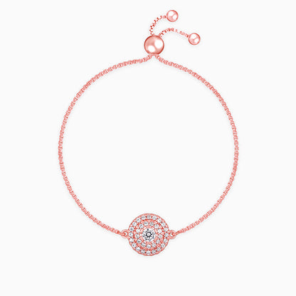 Rose gold triple circle bracelet with zircon details






