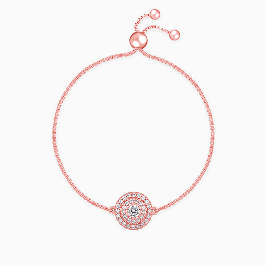 Rose gold triple circle bracelet with zircon details






