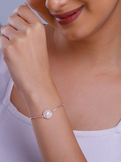 Rose Gold Circle of Zircon Bracelet