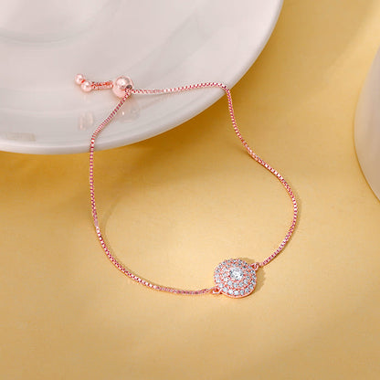 Rose Gold Circle of Zircon Bracelet