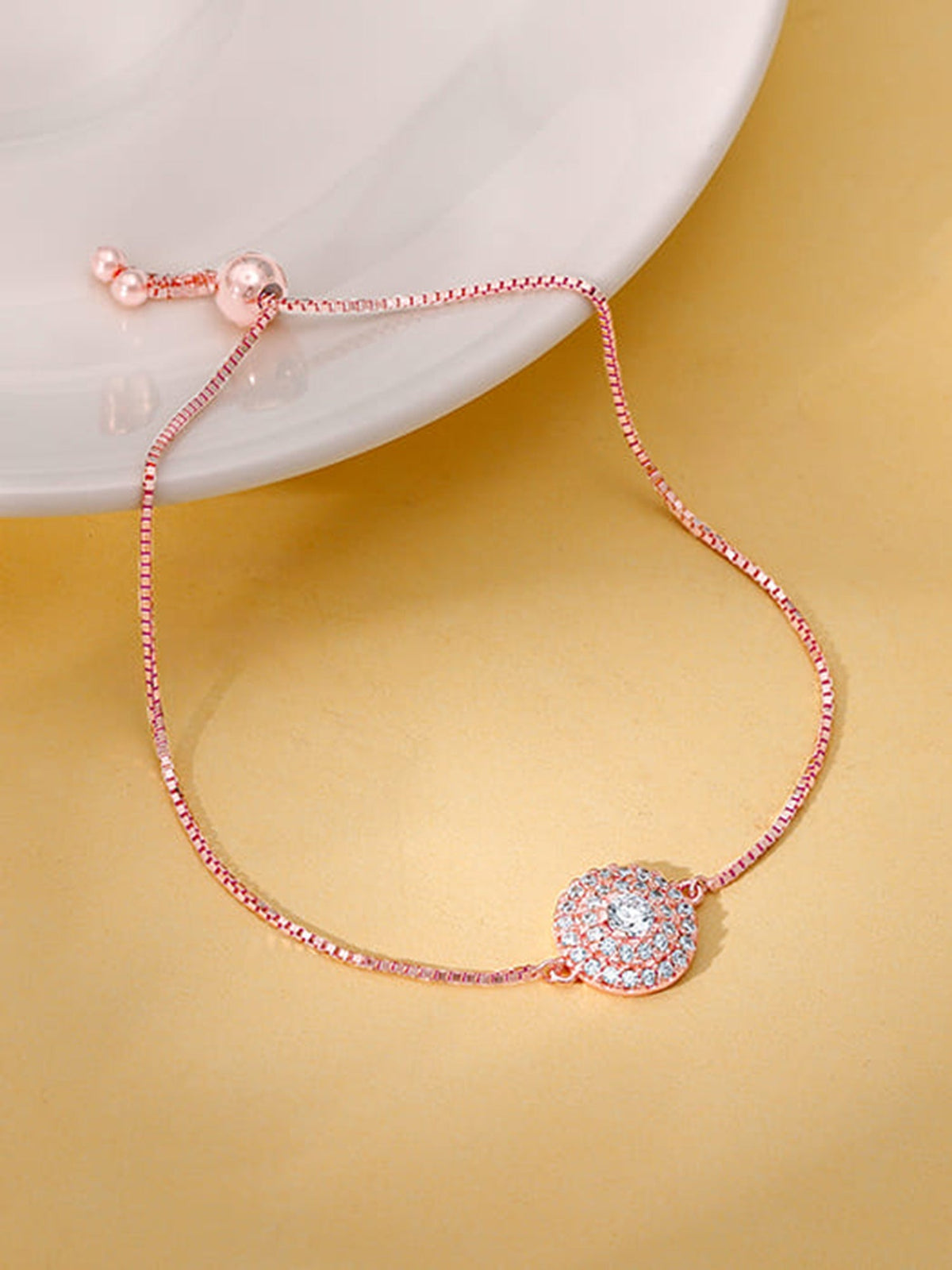 Rose Gold Circle of Zircon Bracelet