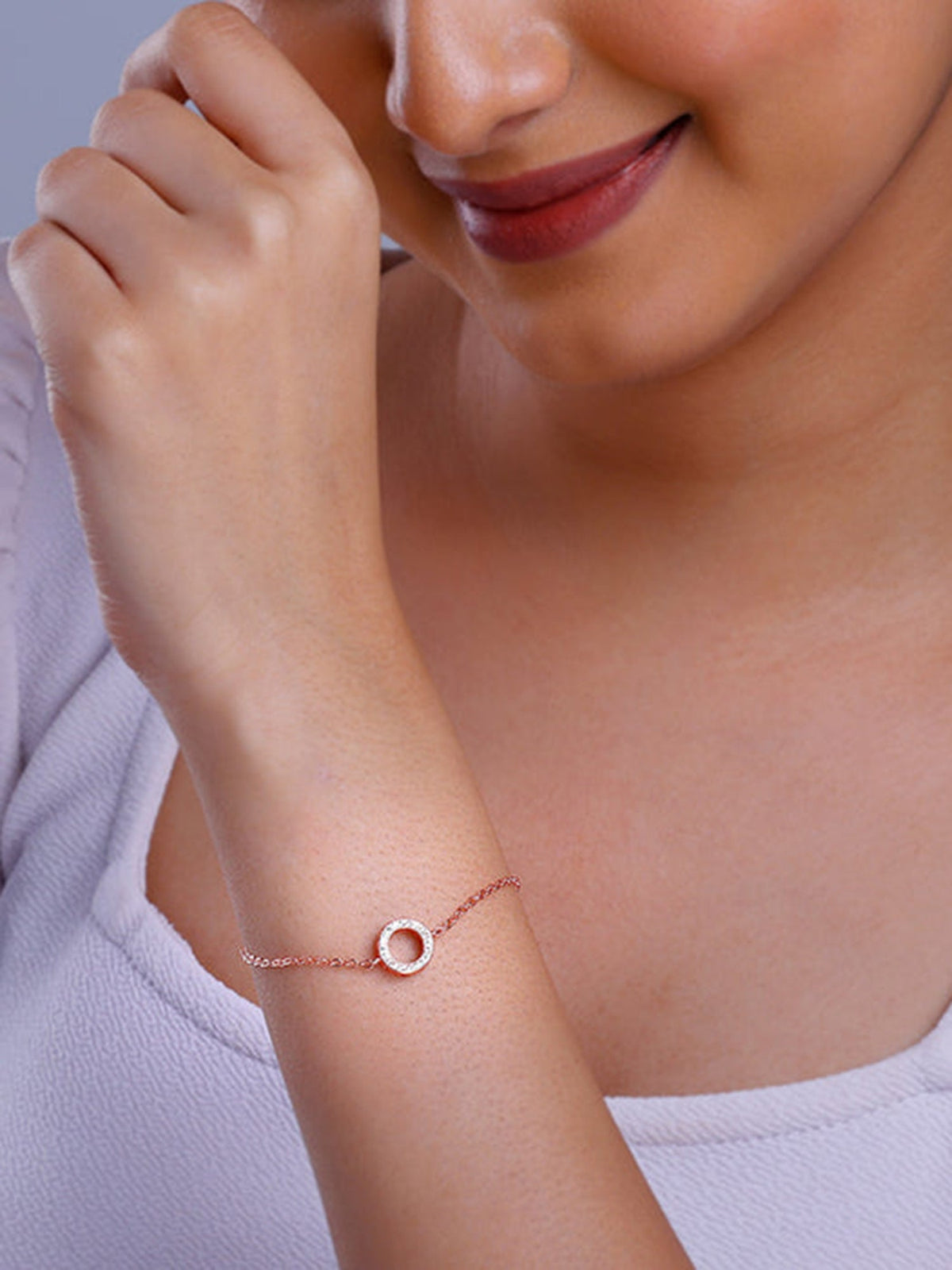 Rose Gold Whisper Of Circle Bracelet