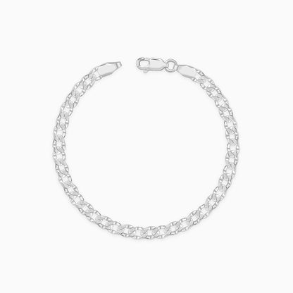 Silver Sleek Iced Bracelet For Him