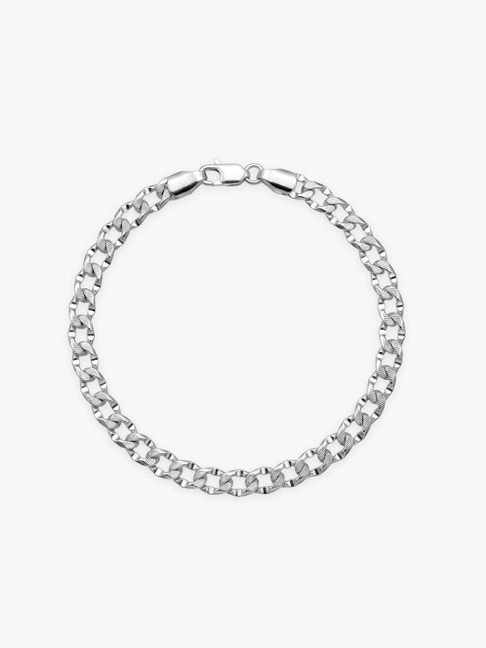 Silver Sleek Iced Bracelet For Him