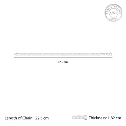 Silver Sleek Iced Bracelet For Him