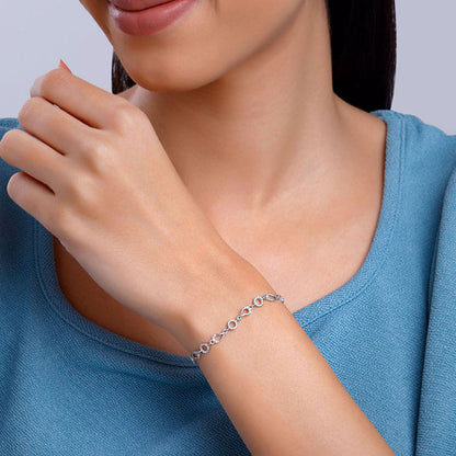 Silver Eternal Paisley Link Bracelet