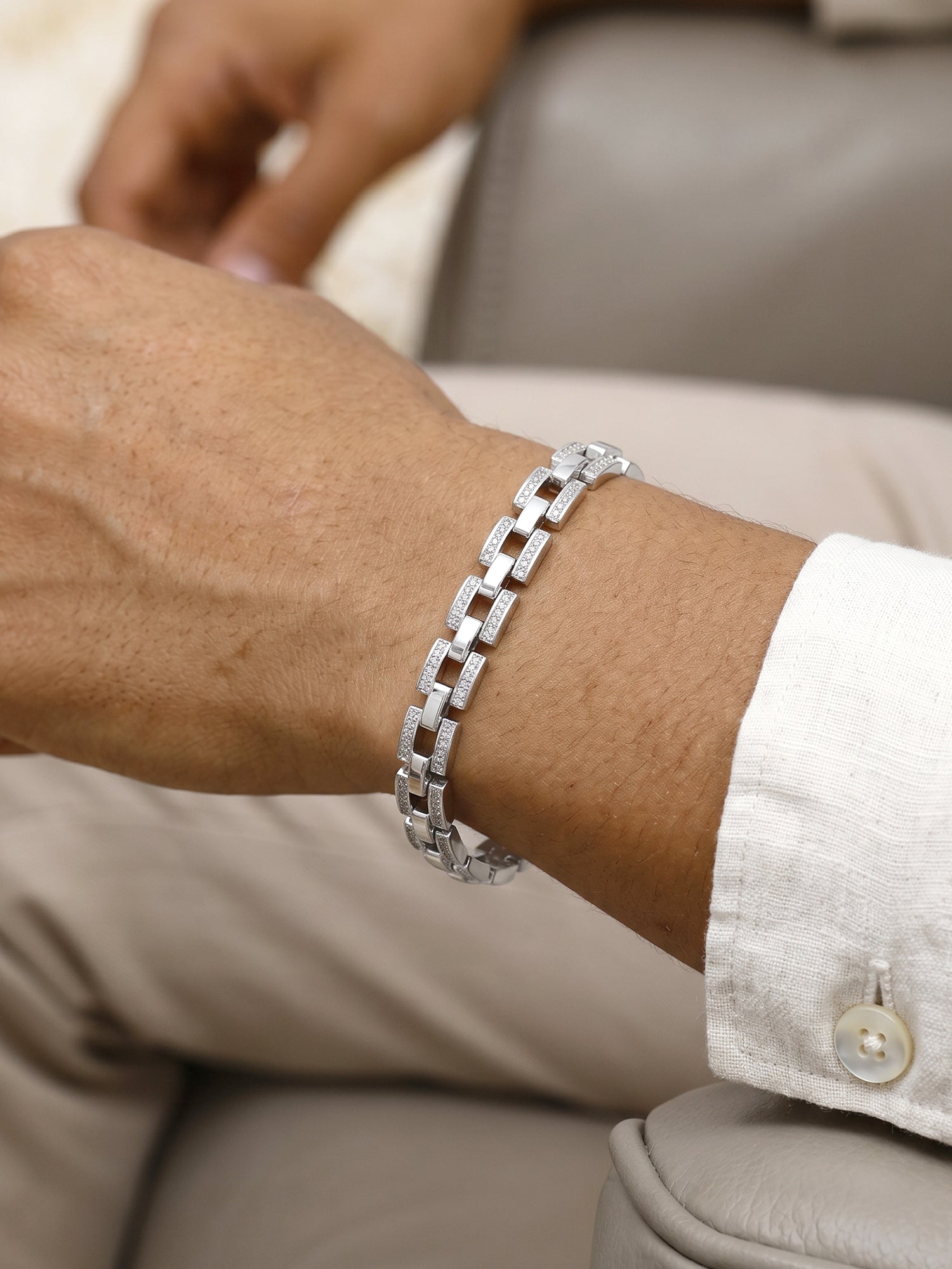 Aditya Roy Kapur Silver Quiet Ambition Bracelet For Him