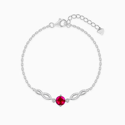 Silver Red Rebel Bracelet