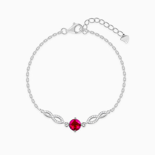 Silver Red Rebel Bracelet