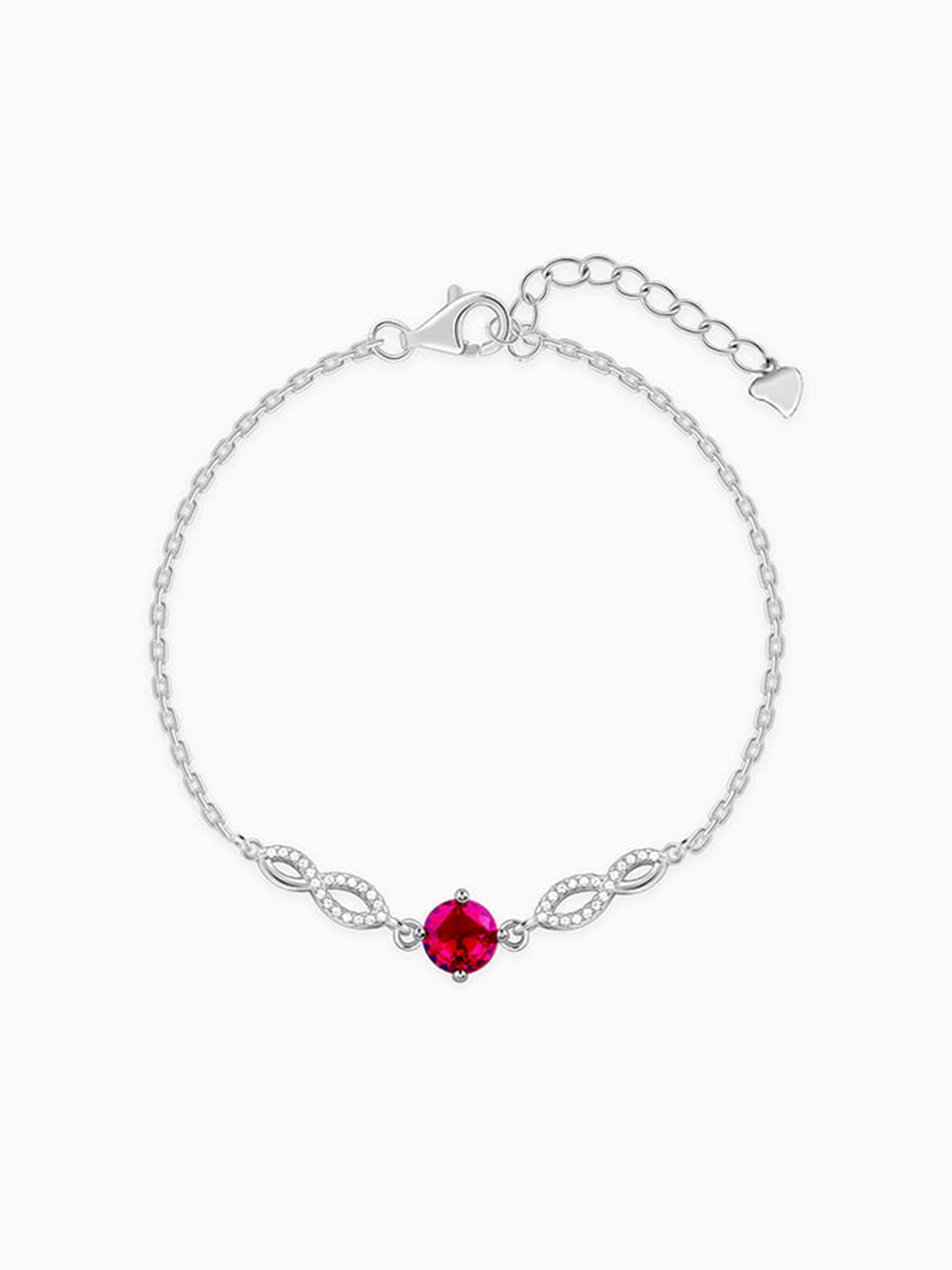 Silver Red Rebel Bracelet