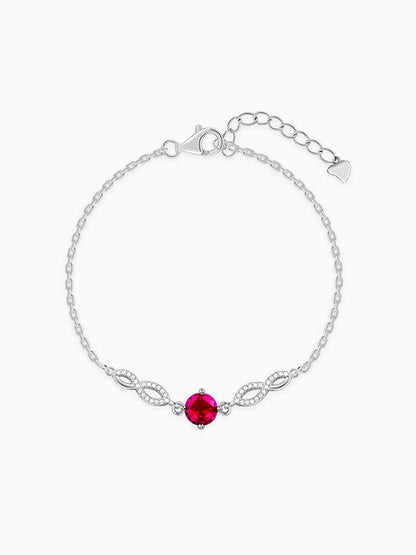 Silver Red Rebel Bracelet
