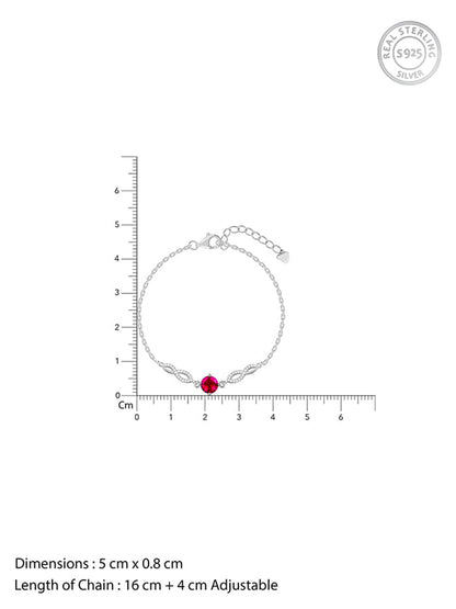 Silver Red Rebel Bracelet