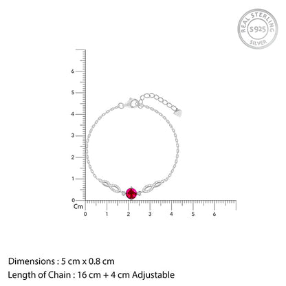 Silver Red Rebel Bracelet