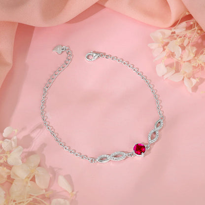 Silver Red Rebel Bracelet