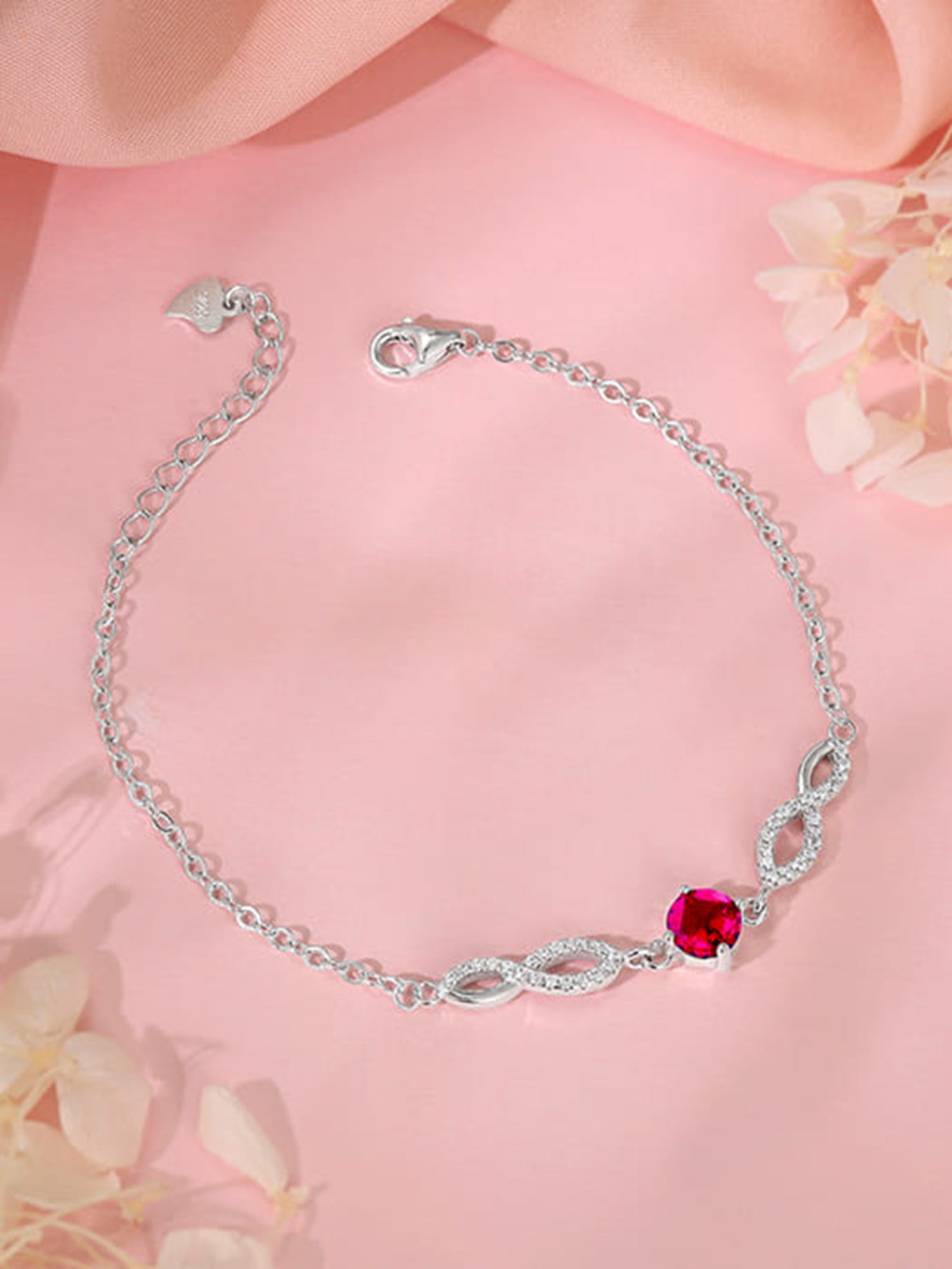 Silver Red Rebel Bracelet