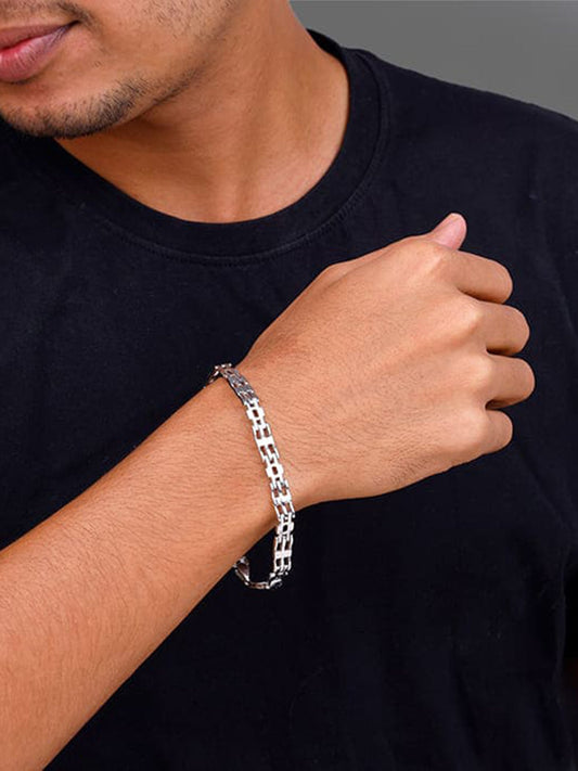 Silver Kingpin Bracelet For Him