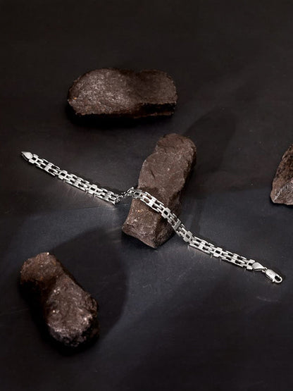 Silver Kingpin Bracelet For Him