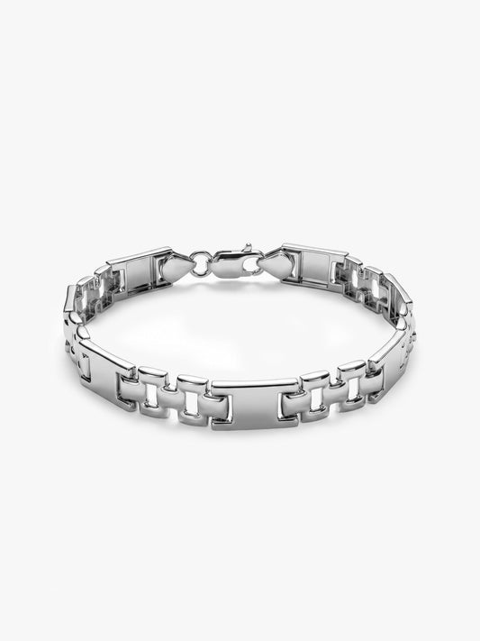 Silver Classic Rectangle Bracelet For Him