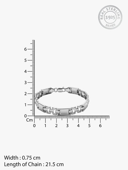 Silver Classic Rectangle Bracelet For Him