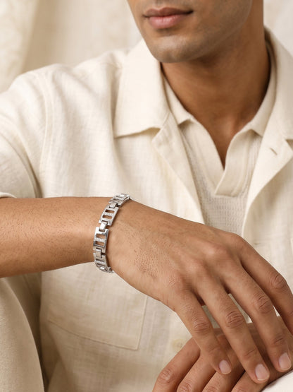 Silver Classic Bold Bracelet For Him