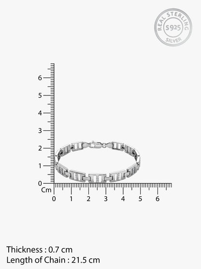 Silver Classic Bold Bracelet For Him