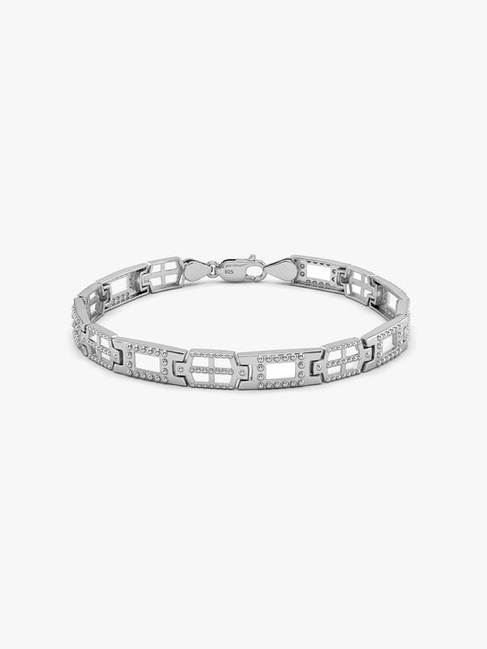 Silver Classic Bold Link Wrist Bangle