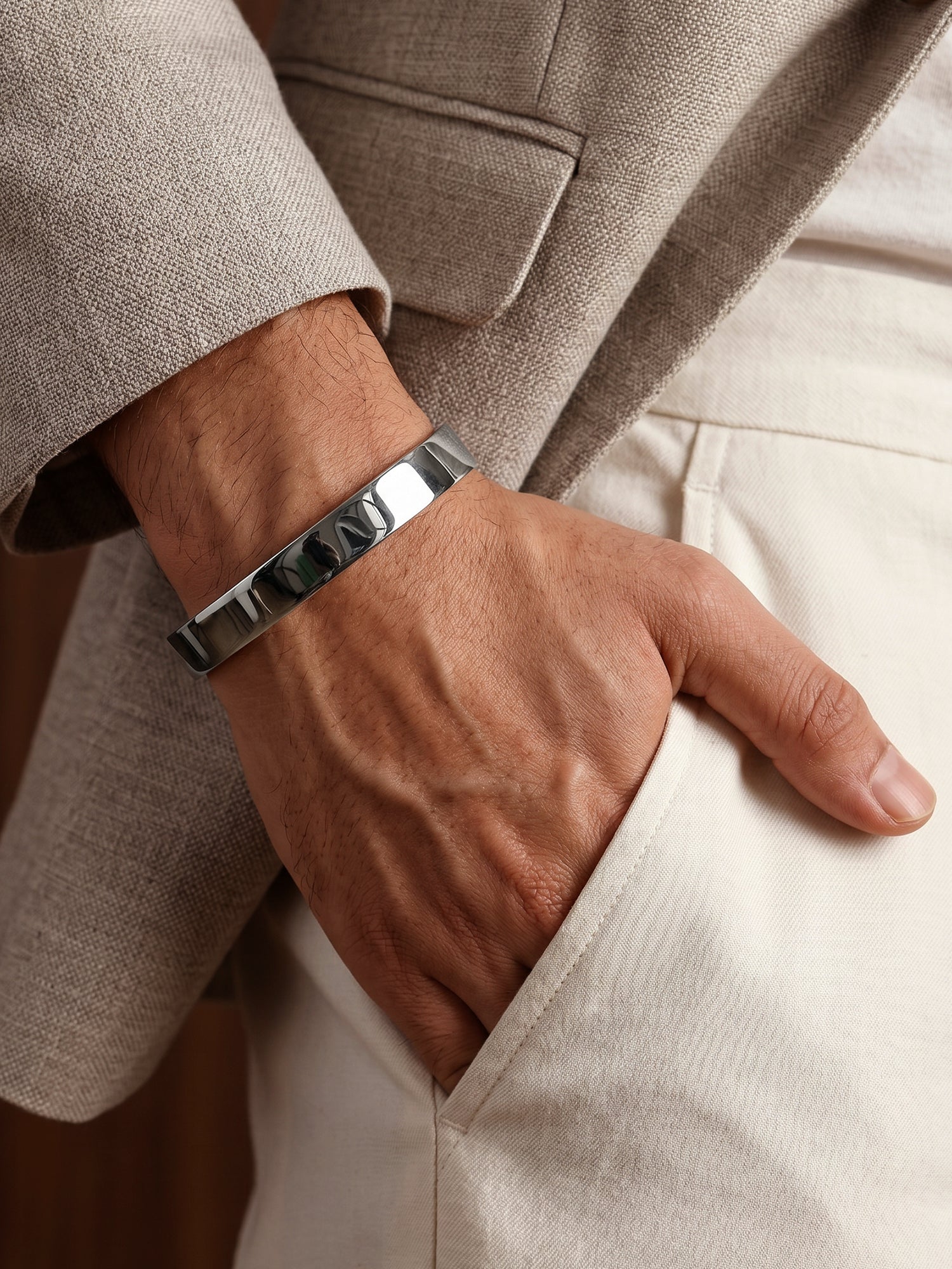 Black Rhodium Gladiator Half Kada For Him