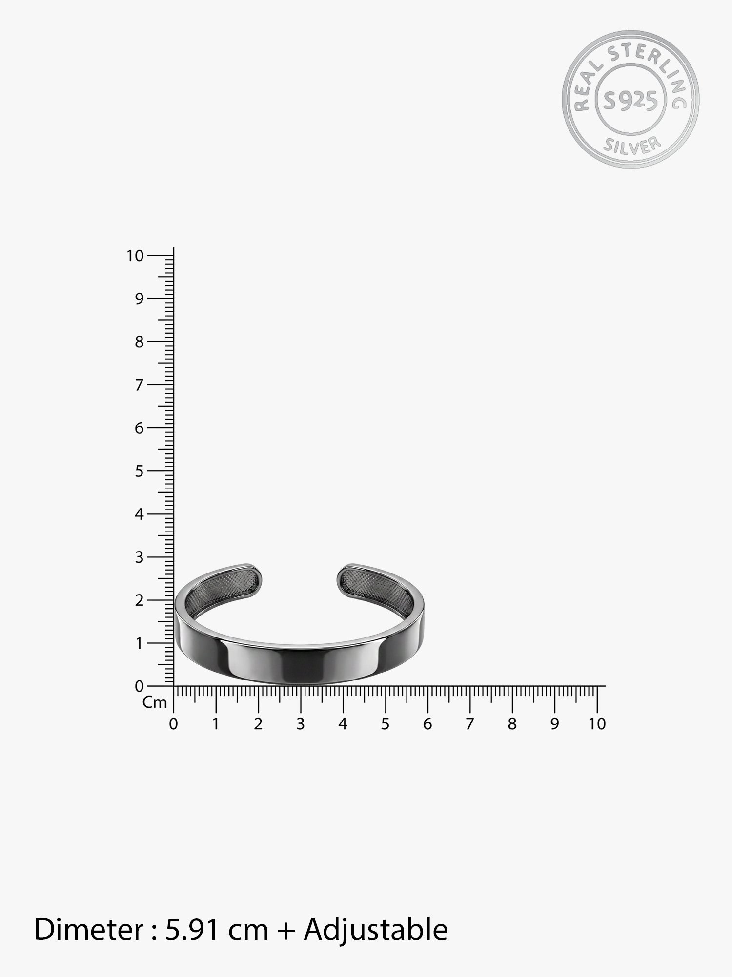 Black Rhodium Gladiator Half Kada For Him