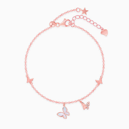 Rose Gold Twirly Butterfly Bracelet