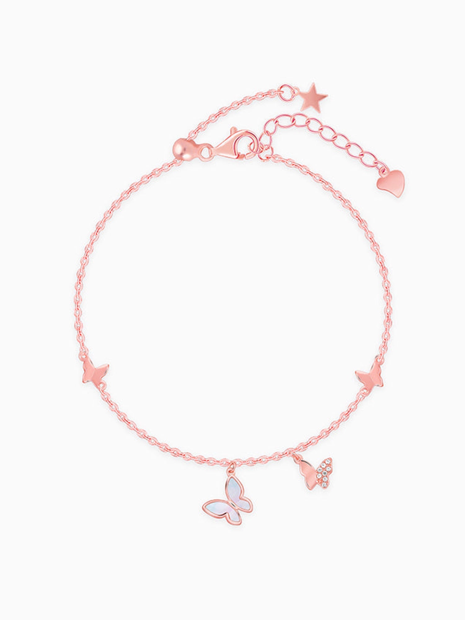 Rose Gold Twirly Butterfly Bracelet