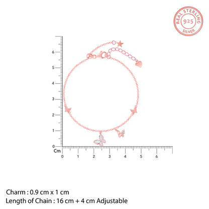 Rose Gold Twirly Butterfly Bracelet