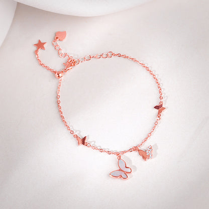 Rose Gold Twirly Butterfly Bracelet