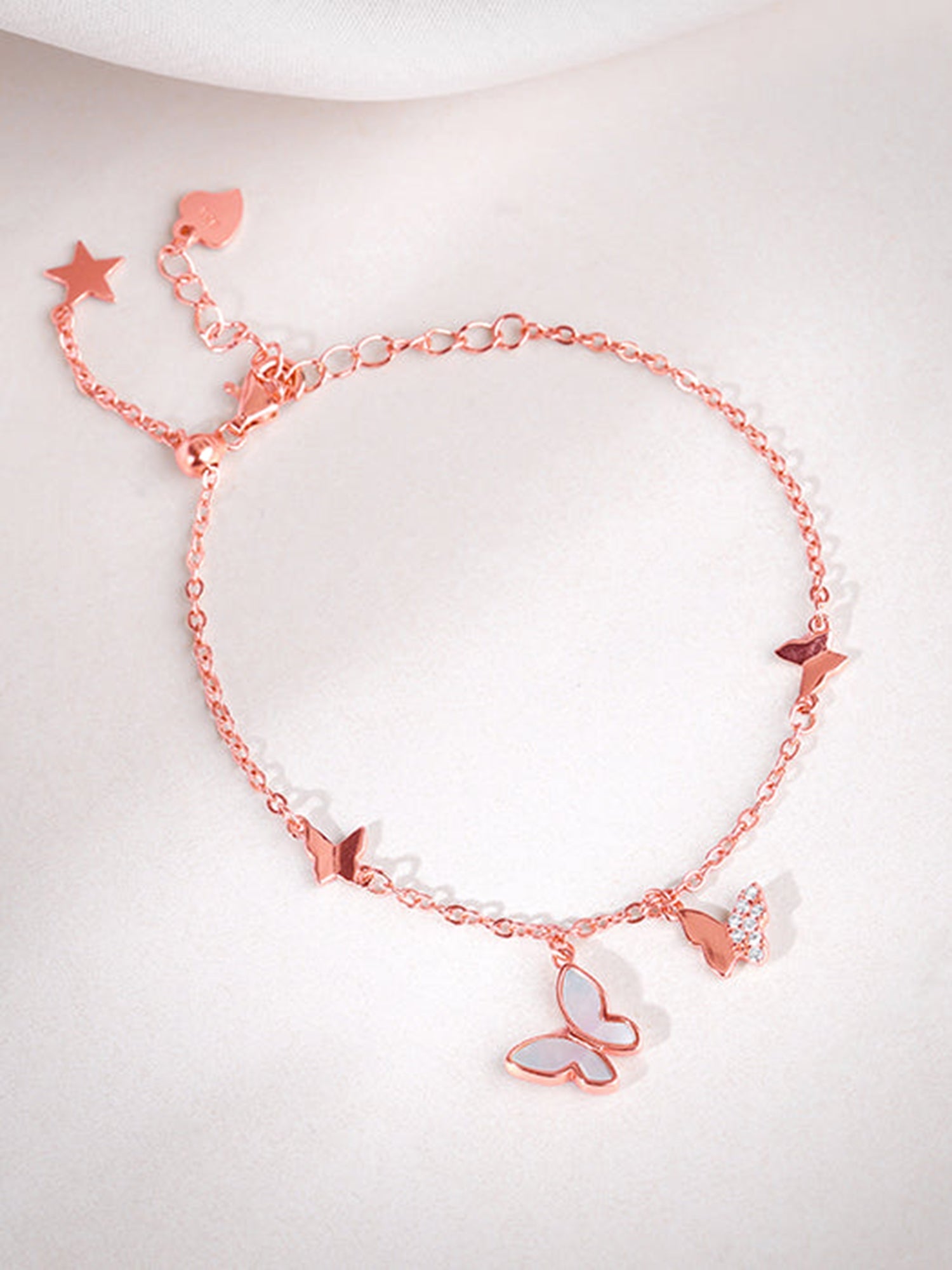Rose Gold Twirly Butterfly Bracelet