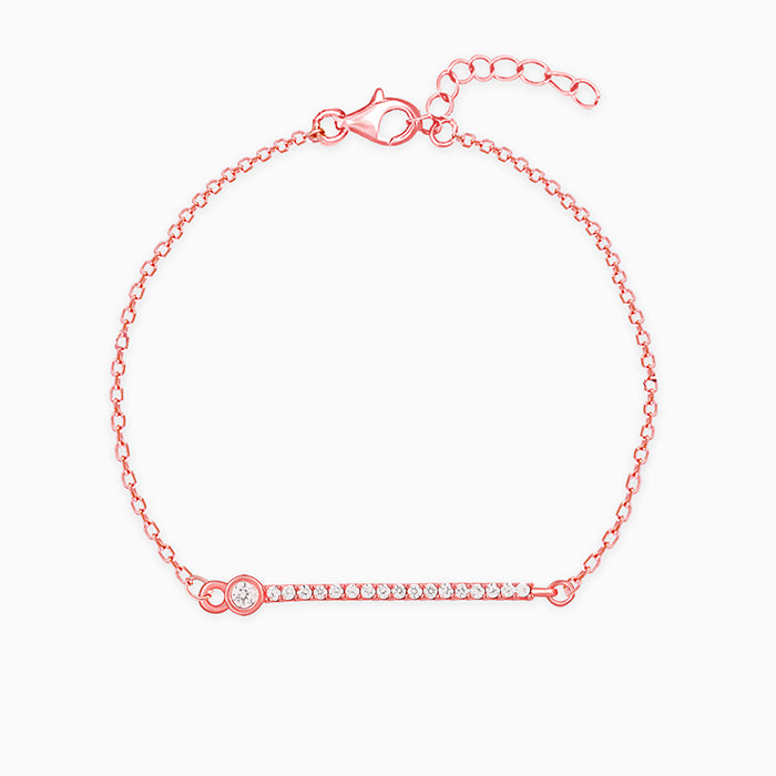Rose Gold Zircon Minimal Bracelet - Image 1