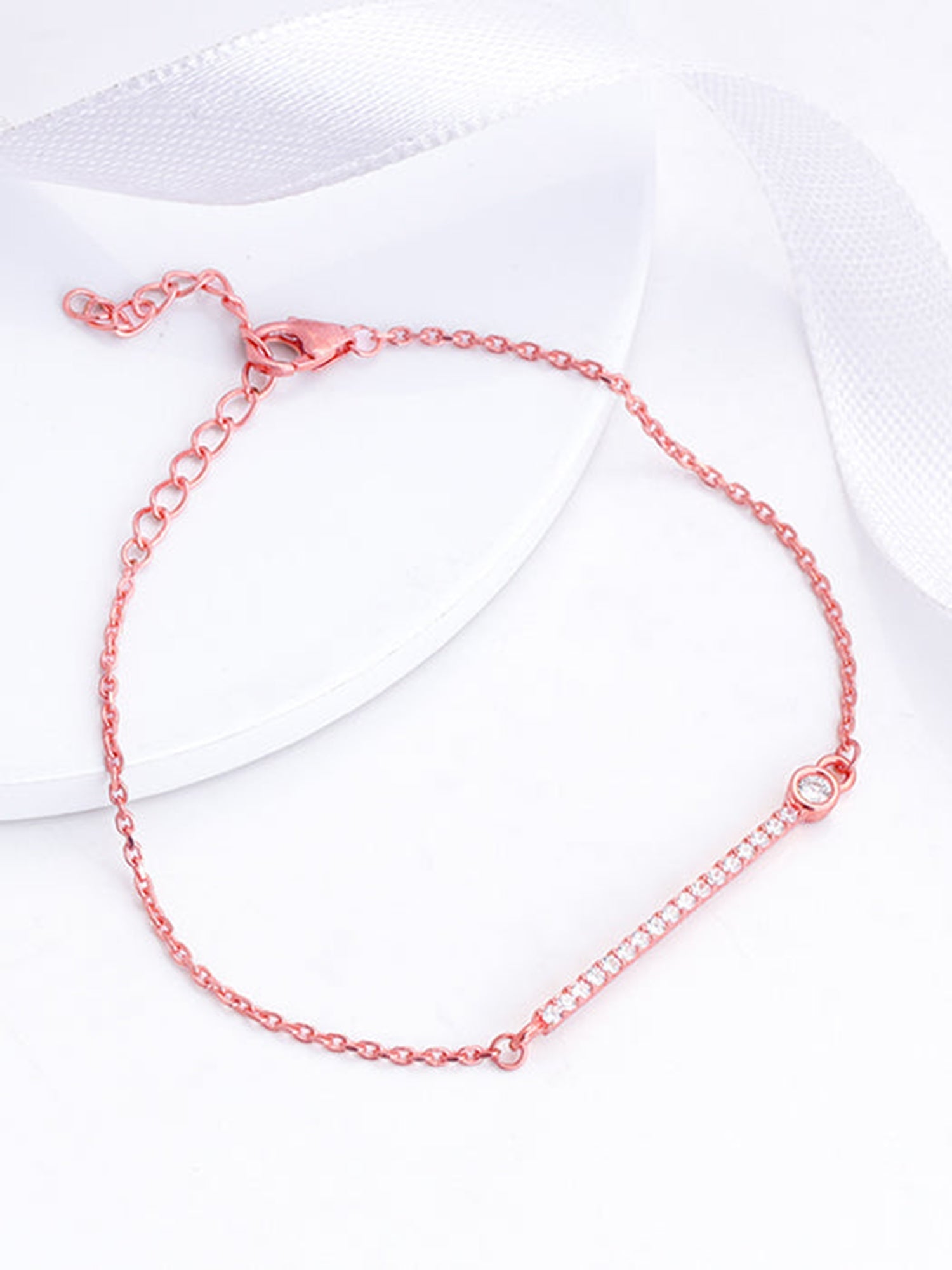 Rose Gold Zircon Minimal Bracelet