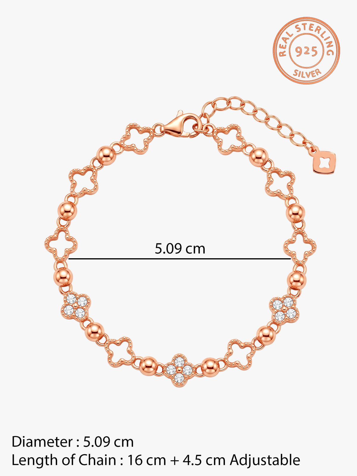 Rose Gold Clover Bracelet