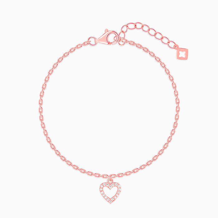 Rose Gold Heart Hooked Bracelet - Image 1