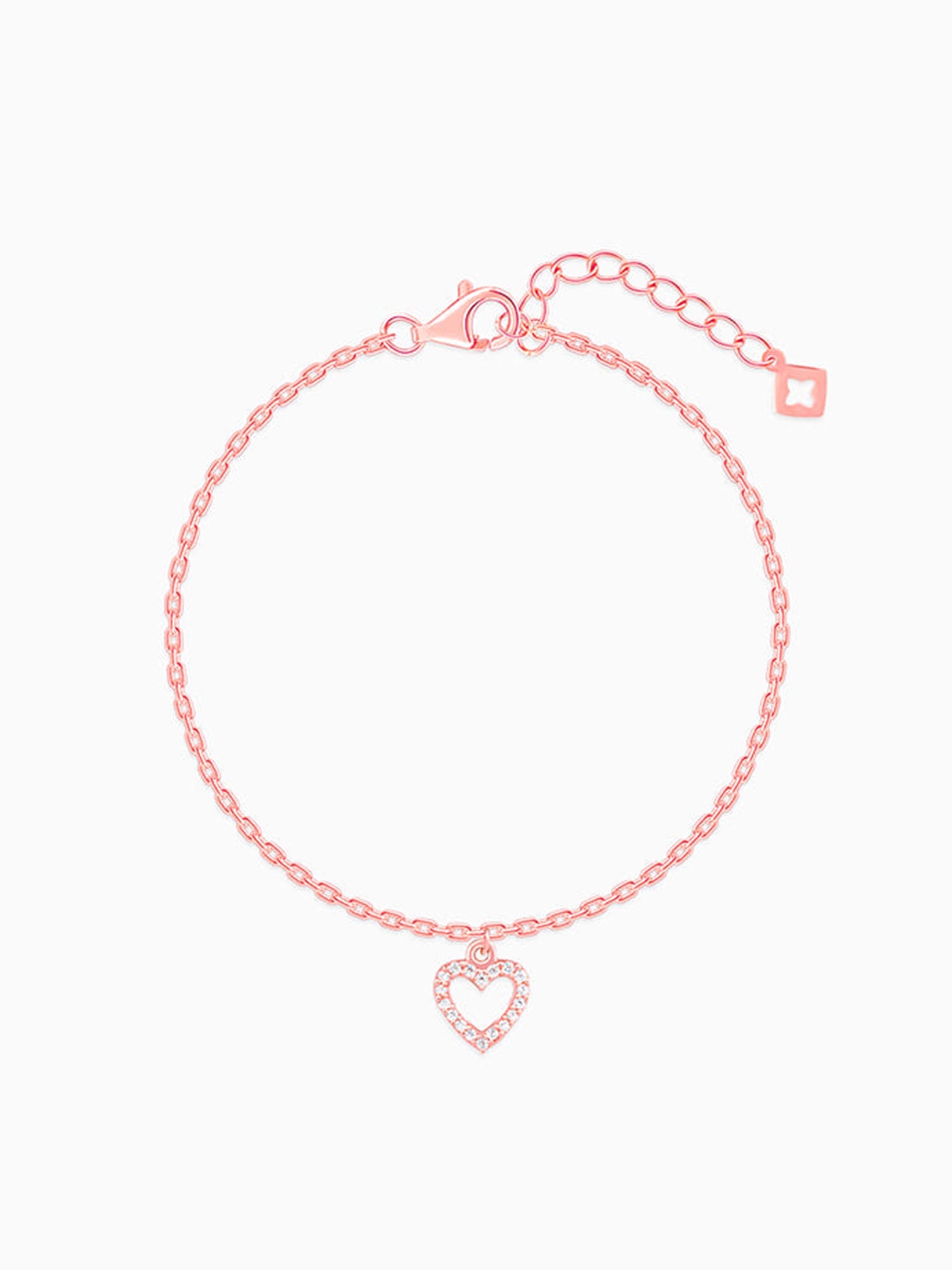 Rose Gold Heart Hooked Bracelet